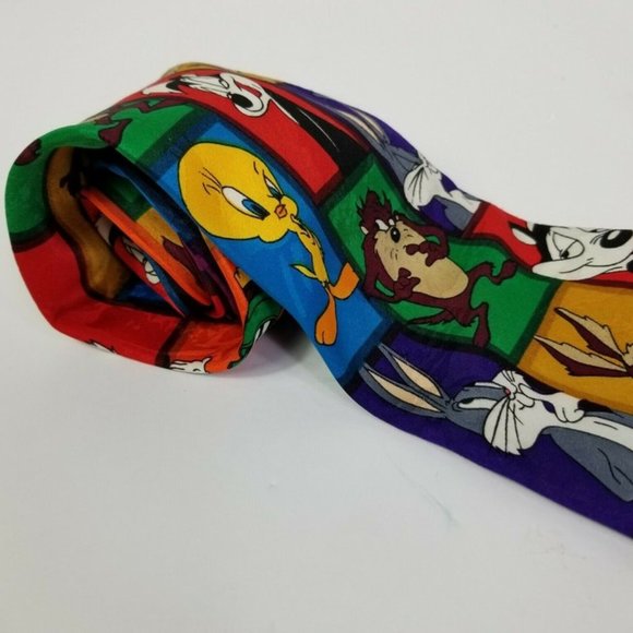 VINTAGE 1993 NECKTIE MENS LOONEY TUNES MANIA - Picture 3 of 5